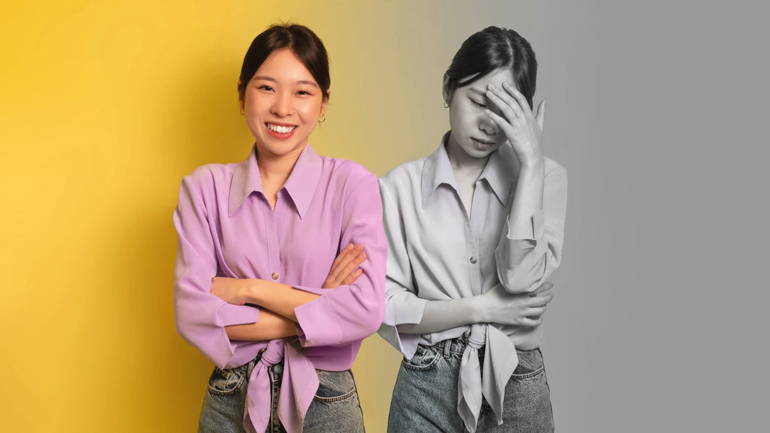 A lady and her gray ghost stand side-by-side. The lady is smiling and happy, because she read this blog post. The ghost is sad cause it's dead.