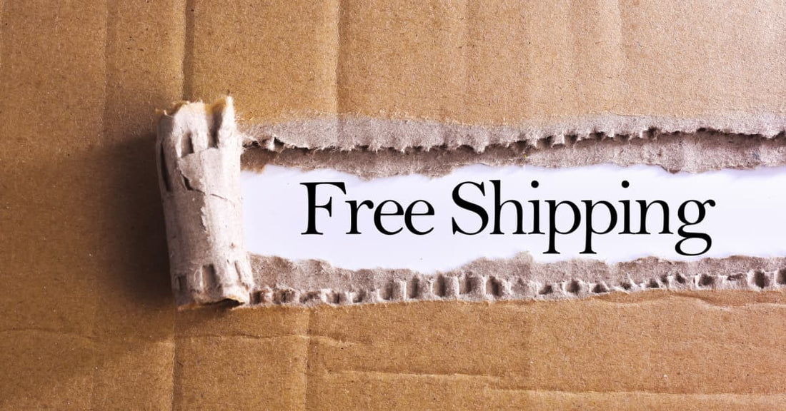 A picture of cardboard being torn, exposing the words "Free Shipping" underneath. Guess what this article is about?